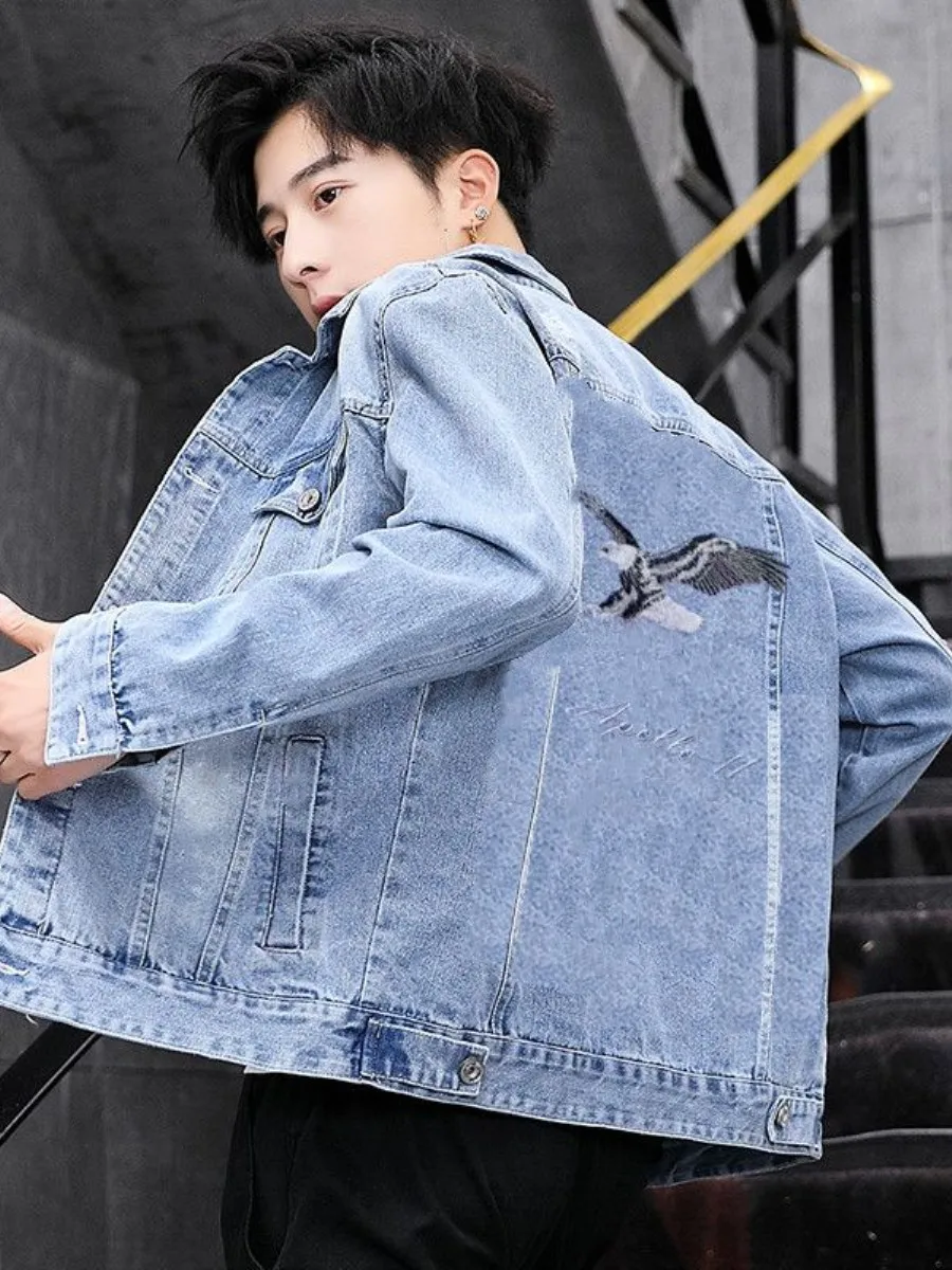 New 2026 Men's Denim Jacket Spring Autumn Embroidery High End Jeans Vest Top Quality Men's Outerwear Fashionable Urban Style view 2