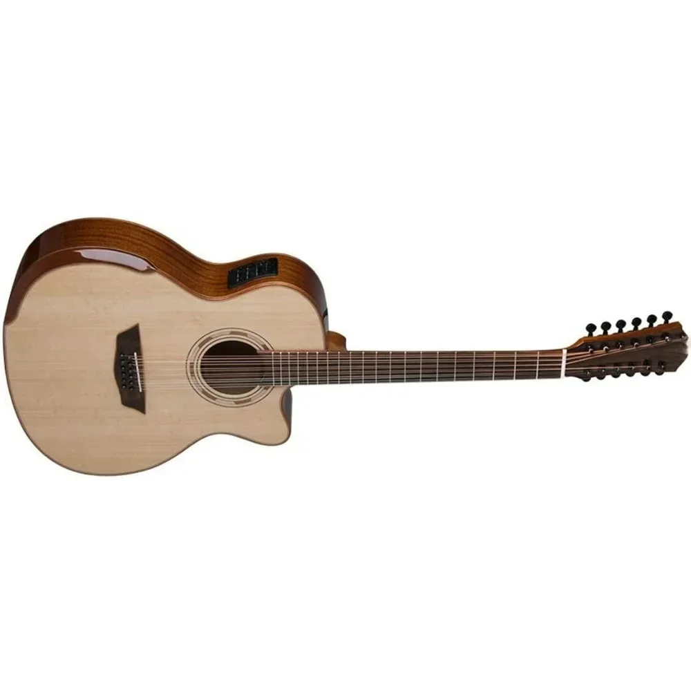 Comfort Series 12 String Acoustic Electric Guitar Right, Natural ,Children's Day Gift, Deluxe Birthday Gifts Children for Guests image 3