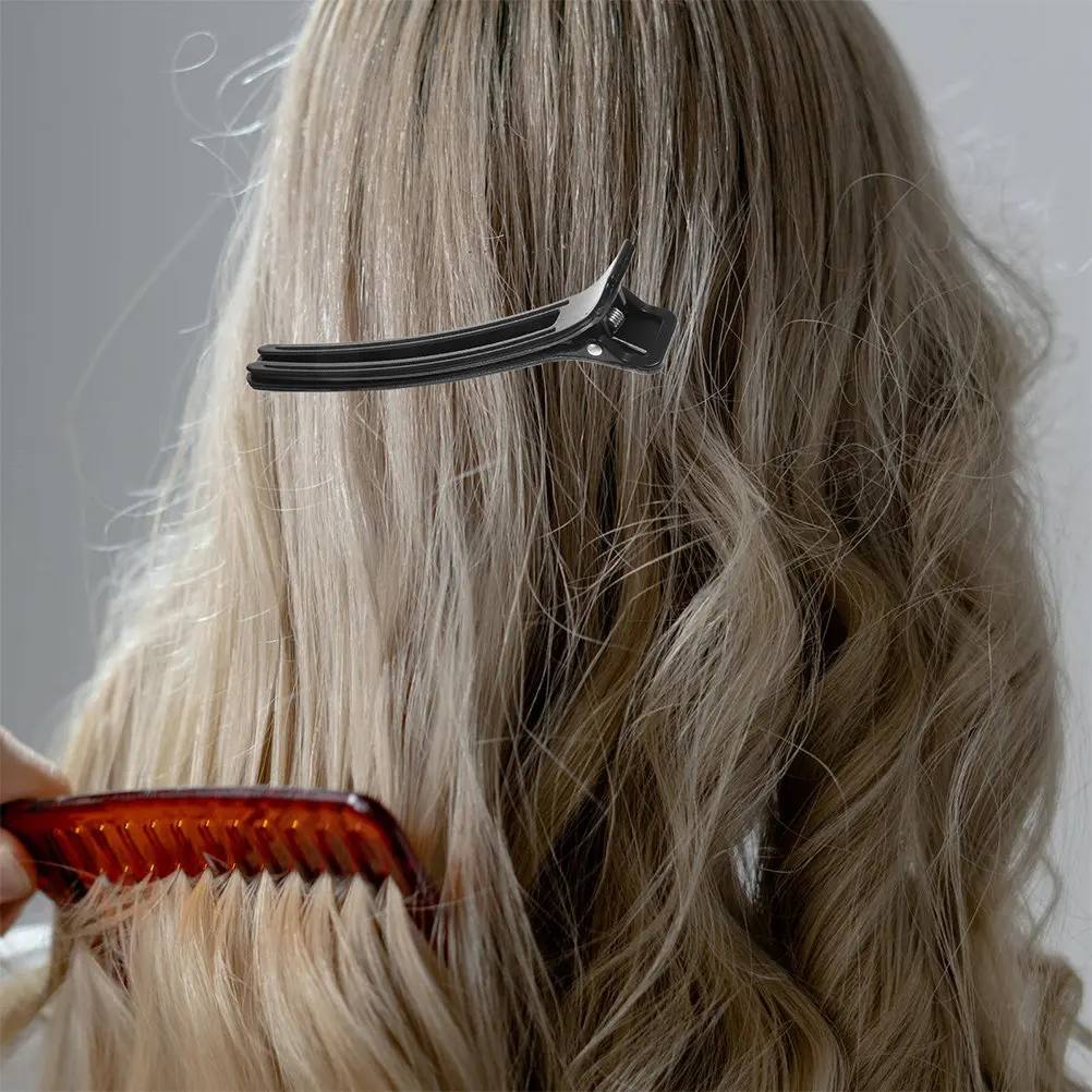 

2Pcs Hair Curler Jaw Clamps Plastic Sectioning Clips Hot Roller Clips for Styling Curling Dyeing Salon Travel Roller Jaw Clamp