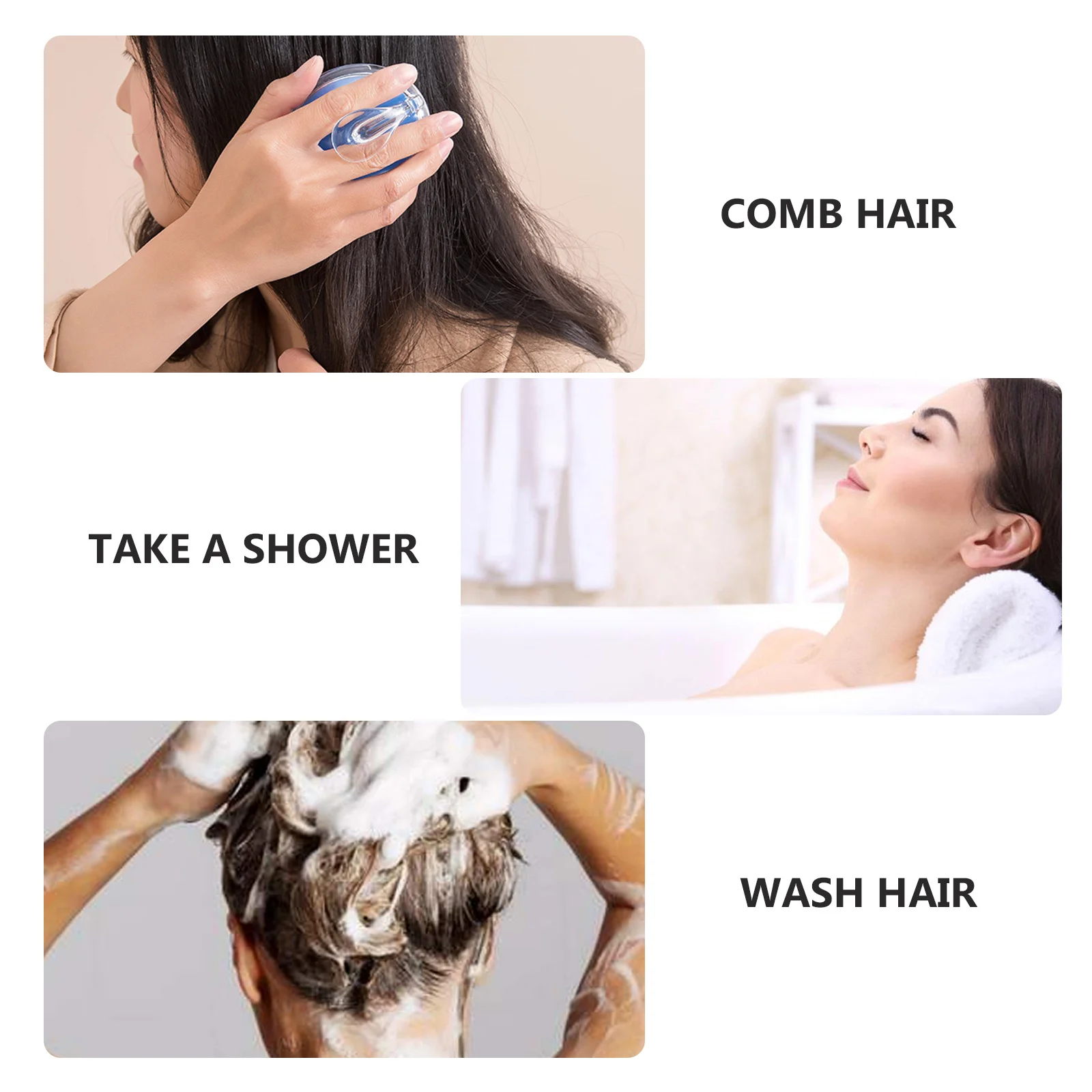 

5 шт., массажная щетка для кожи головы, силиконовая расческа для чистки волос для шампуня, мытья волос, массажер, подушка, подушка безопасности, отверстия для улучшения крови