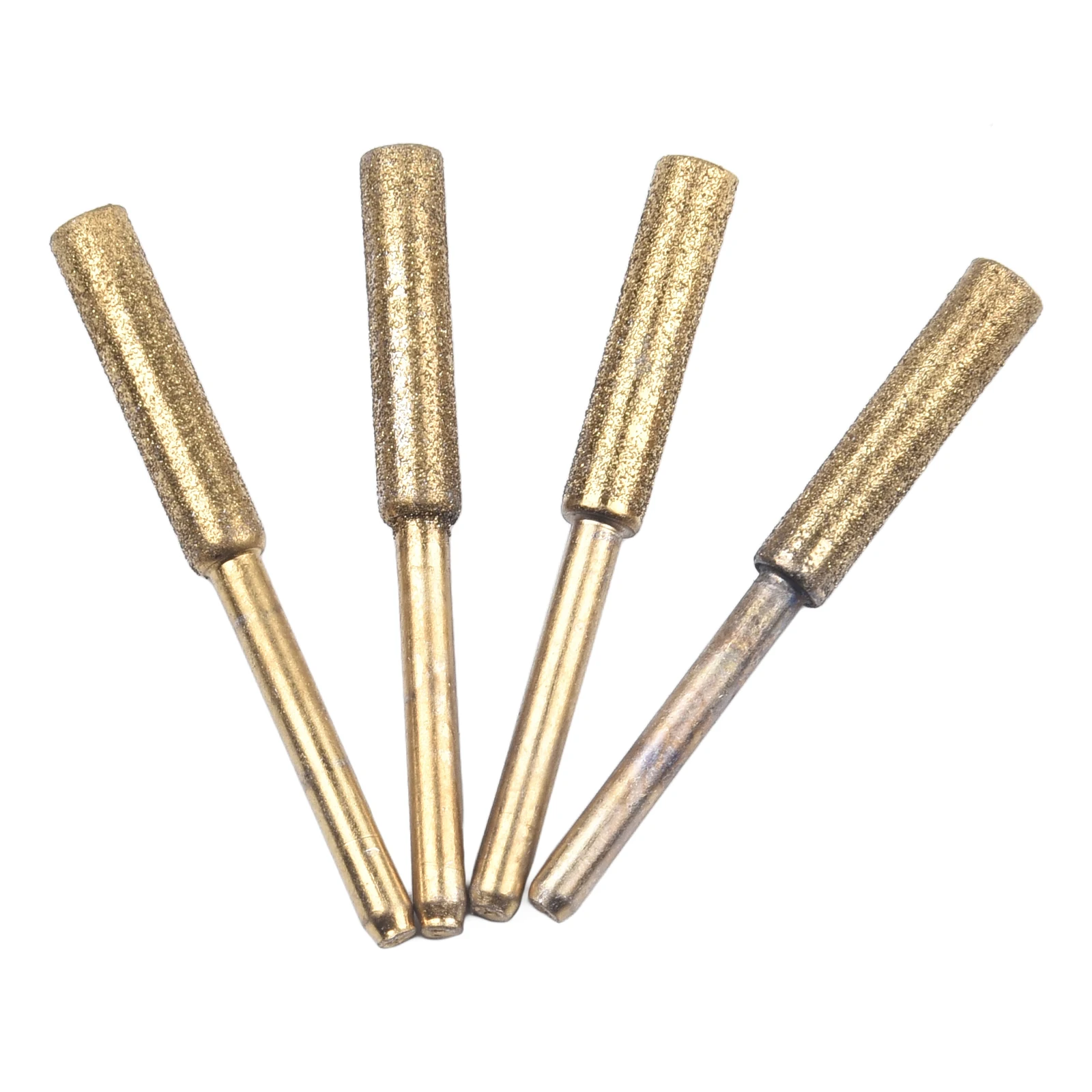 4pcs 4.0/4.8/5.5mm Coated Cylindrical Burr Chainsaw Sharpener Stone File Chain Sharpening Carving Grinding Tools Kits