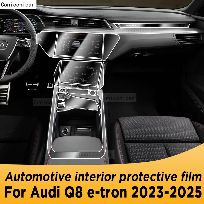 

For AUDI Q8 e-tron 2023-2025 Panel Navigation Automotive Interior Screen TPU Protective Film Cover Anti-Scratch Sticker