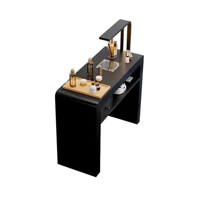 Modern Luxury Customized Nail Salon Manicure Table Set with Wheels Nail Tech Tables and Chairs Set Easy Storage Nail Salon Table