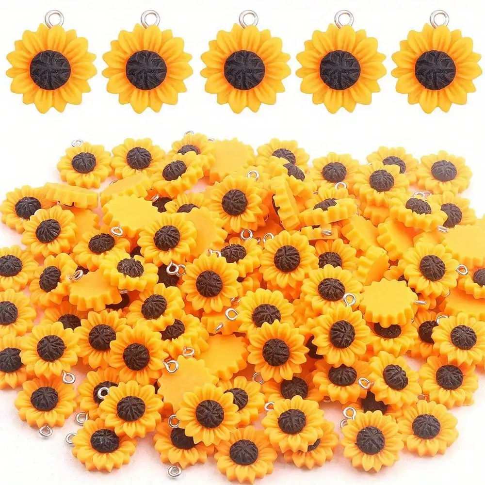 8/23/42pcs  Resin Sunflower  Pendant,Beach Vacation Women's Fashion Pendant  DIY Parties,Vacation,Gifts, Jewelry  Accessories