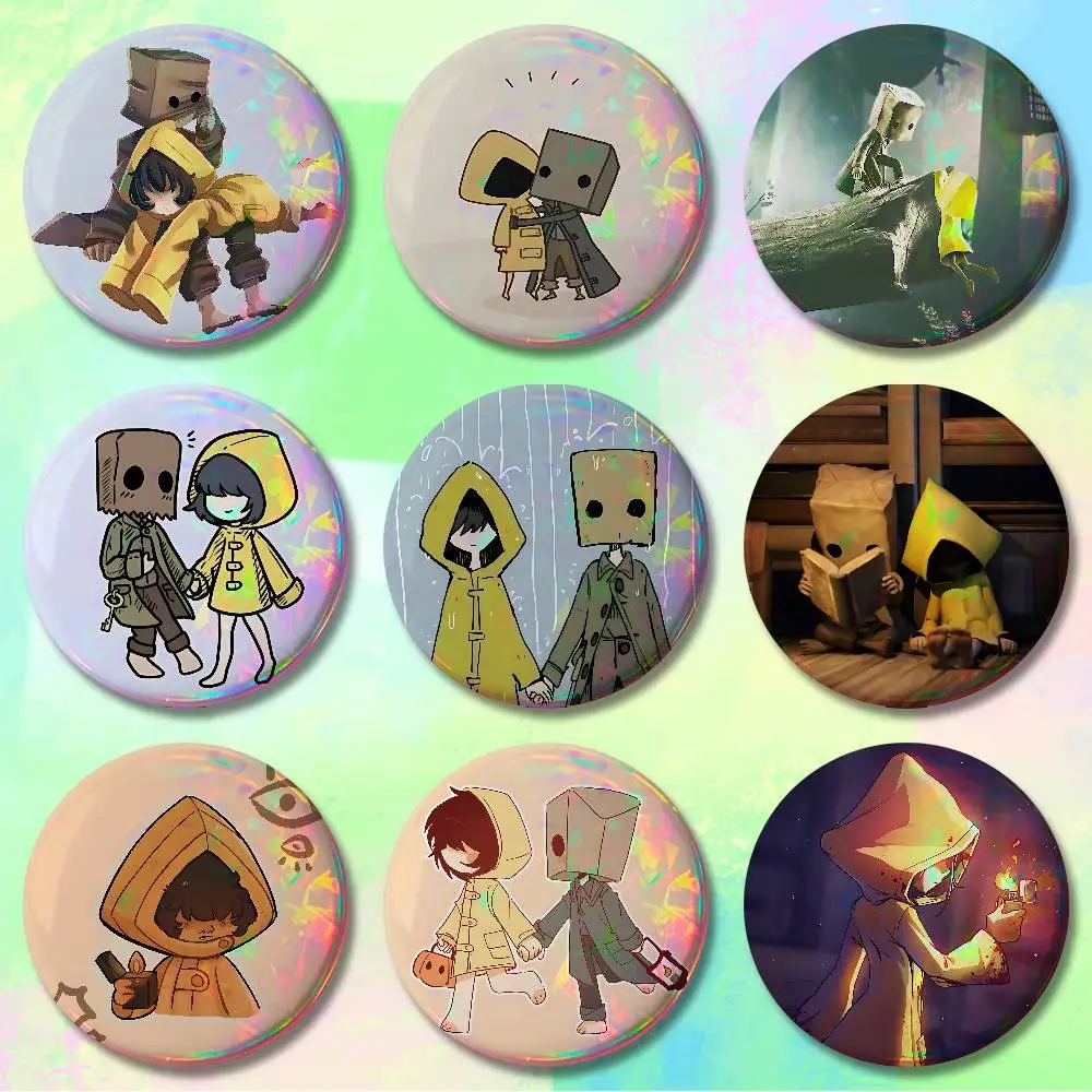 

Game L-Little Nightmares-S Custom Badges 75mm 44mm 25mm Brooch Backpack Hat Enamel Pins Accessories Toys Gifts