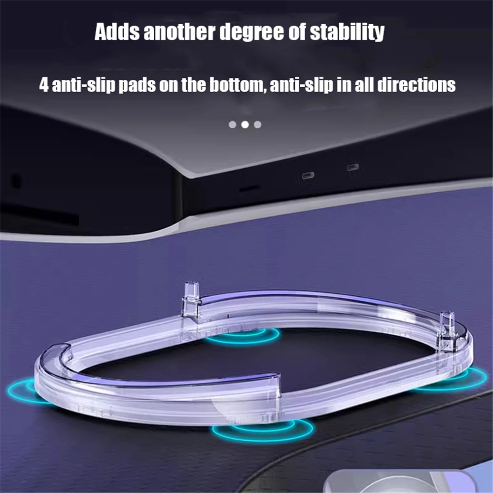 Horizontal Stand Compatible With PS5 Slim Disc&Digital Edition Easy installation Anti-Slip Anti-Drop Stand