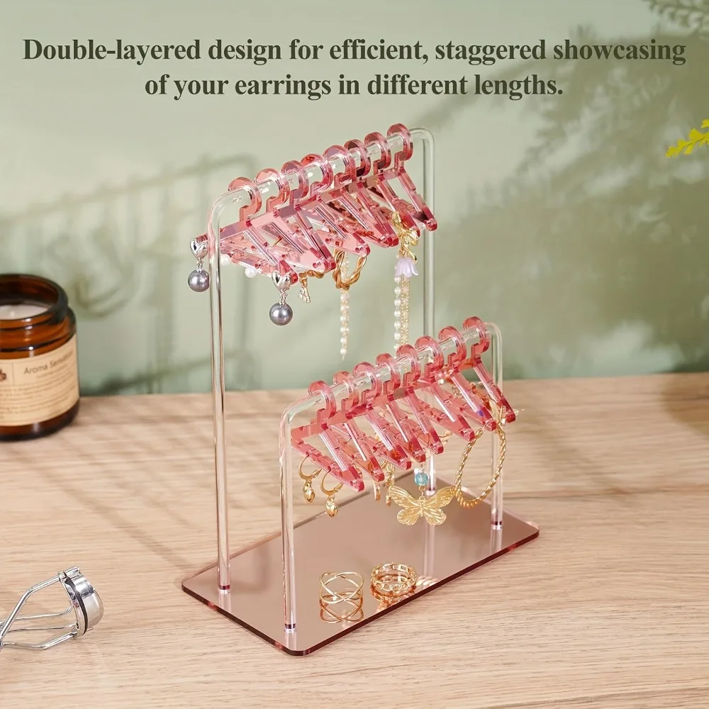 

Jewelry Organizer 16pcs Hangers Shaped Jewelry Holder Detachable Acrylic Dangle Earrings Display Racks DIY Stable