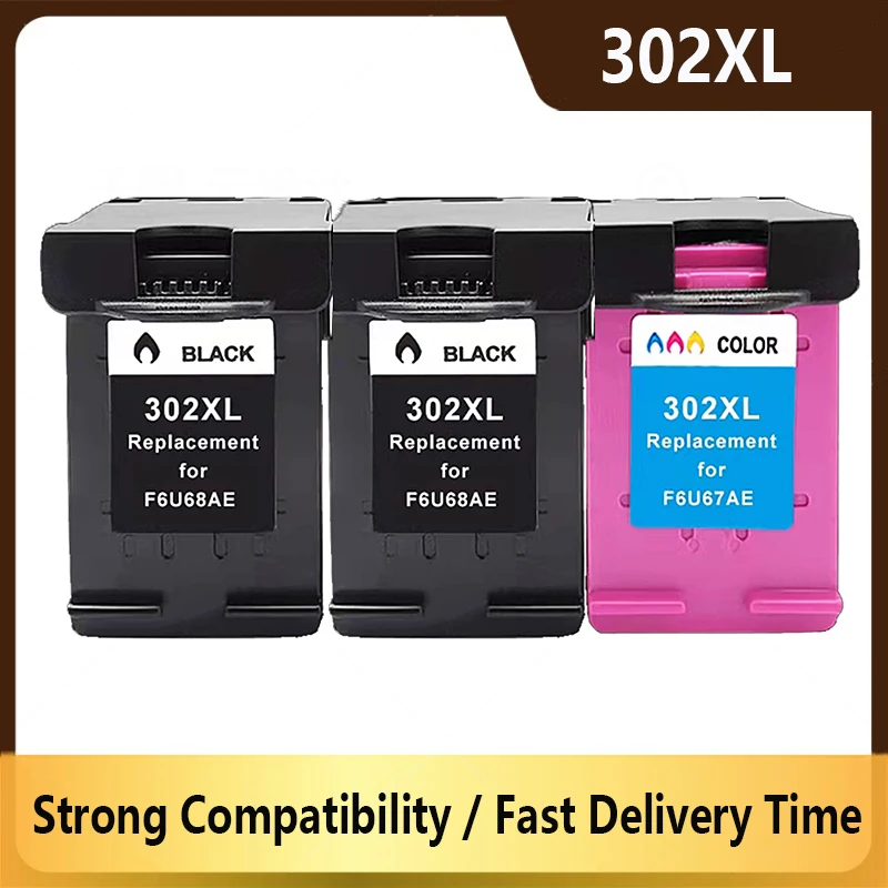 

302XL Ink Cartridge Compatible For HP 302 XL Deskjet 1110 1111 1112 Envy 4520 4521 4522 4523 4524 4526 4526 4527 4528 Printer