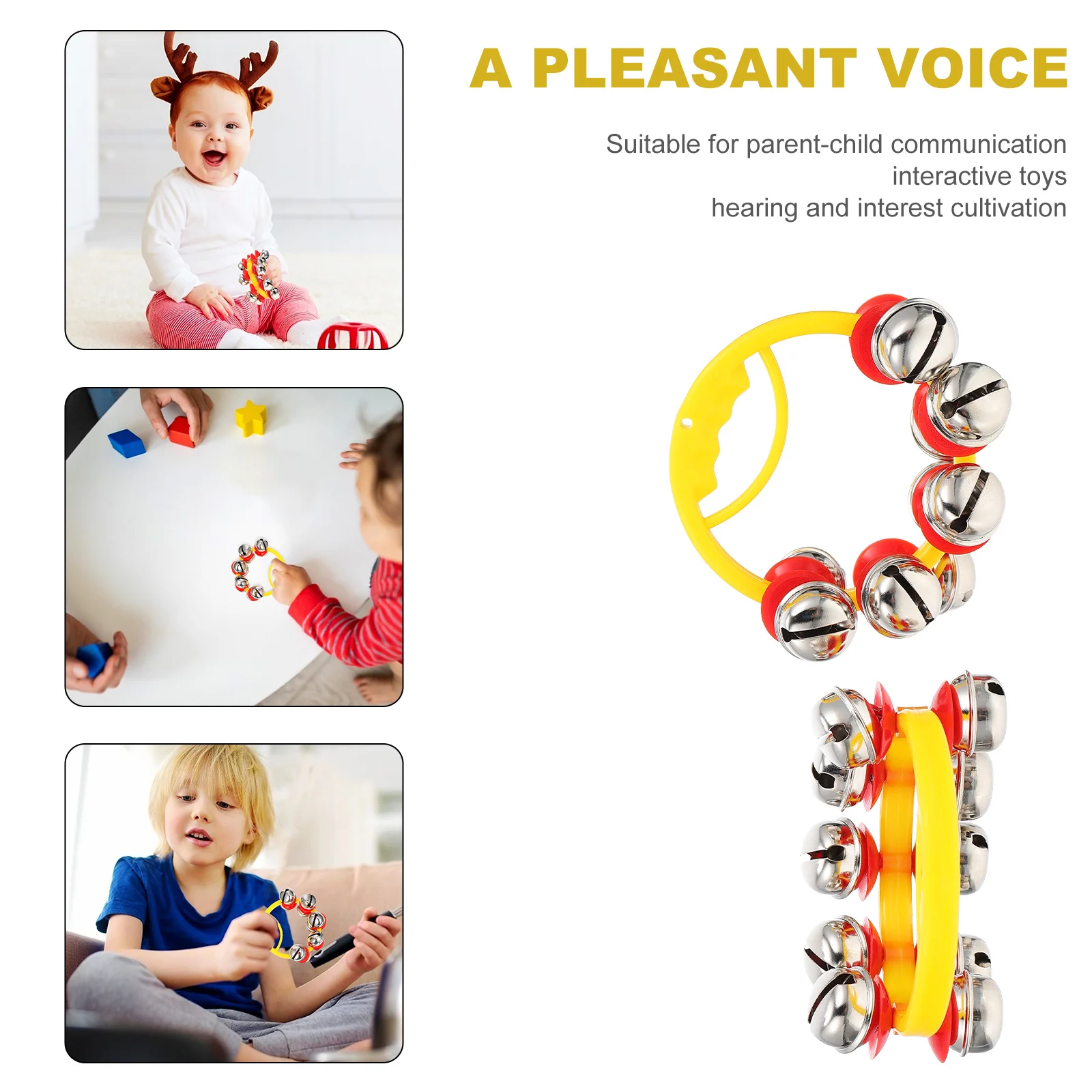 2 Stück Handglocken für Kinder, robustes Kunststoff-Rasselarmband, helle Partygeschenke, Baby-Shaker, pädagogische Rassel für Kleinkinder