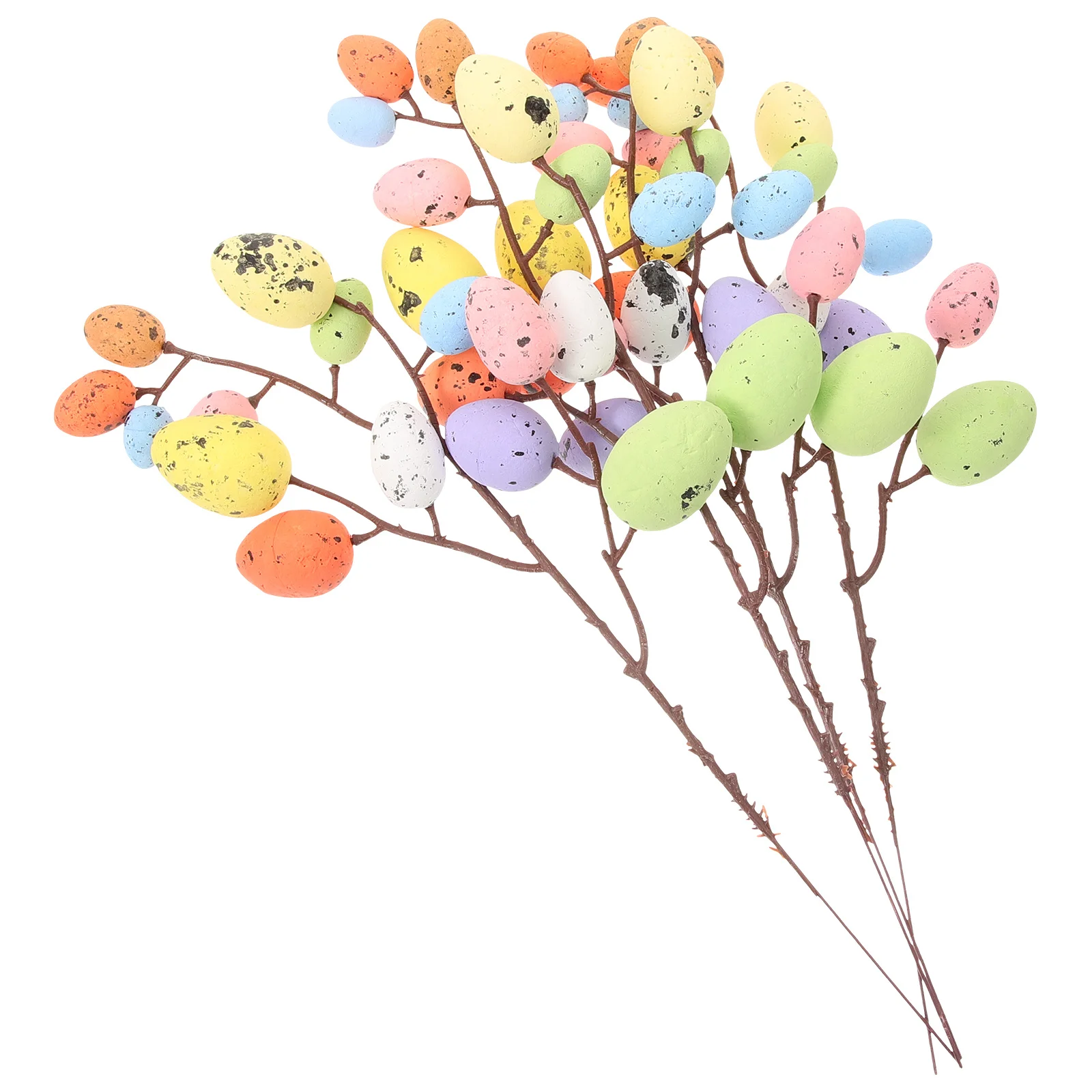 

4Pcs Easter Egg Branch Artificial Decoration for Party Home Wedding Simulation Egg Twig Centerpiece Flower Arrangement Ornament