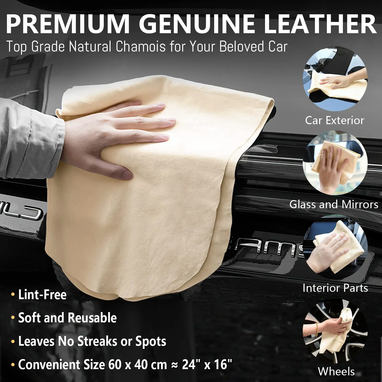 Oversized 50x90cm Deerskin Towel Car Towel for Car Wash Towel Glass Suede Sheepskin Towel Does Not Remove Hair Cleaning Supplies