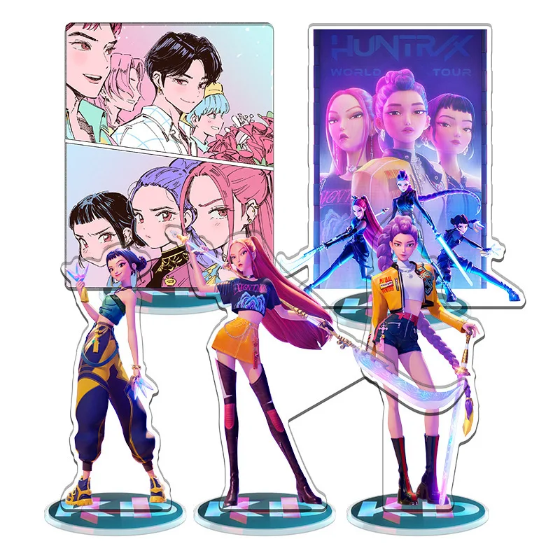 

KPop Demon Hunters Acrylic Figure Standing up Ornament Superstar Desktop Craft Anime Figurine Creative Gift for Fan Lovers