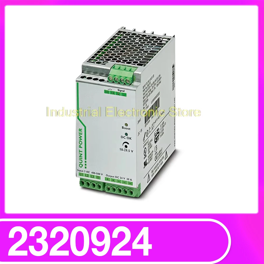 QUINT-PS/3AC/24DC/20/CO 2320924 For Phoenix Industrial Power Supply Input: 3 Phase Output 24 V DC / 20 A