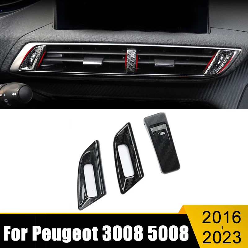 

ABS Car Front Middle Center Enclosed Air Condition Control Trim For Peugeot 3008 5008 GT 2016 2017 2018 2019 2020 2021 2022 2023