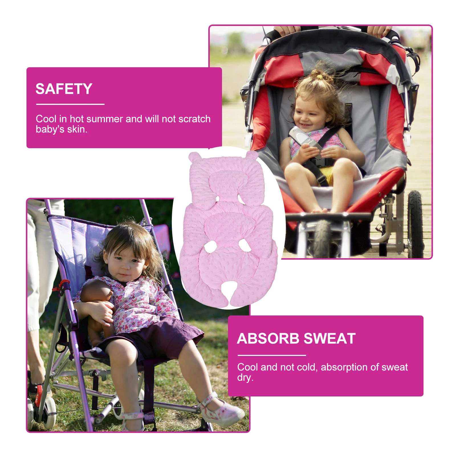 وسادة مريحة سميكة لعربة الأطفال لخريف وشتاء، دعم عالمي، سهل التنظيف، ركوب الخيل الطويلة