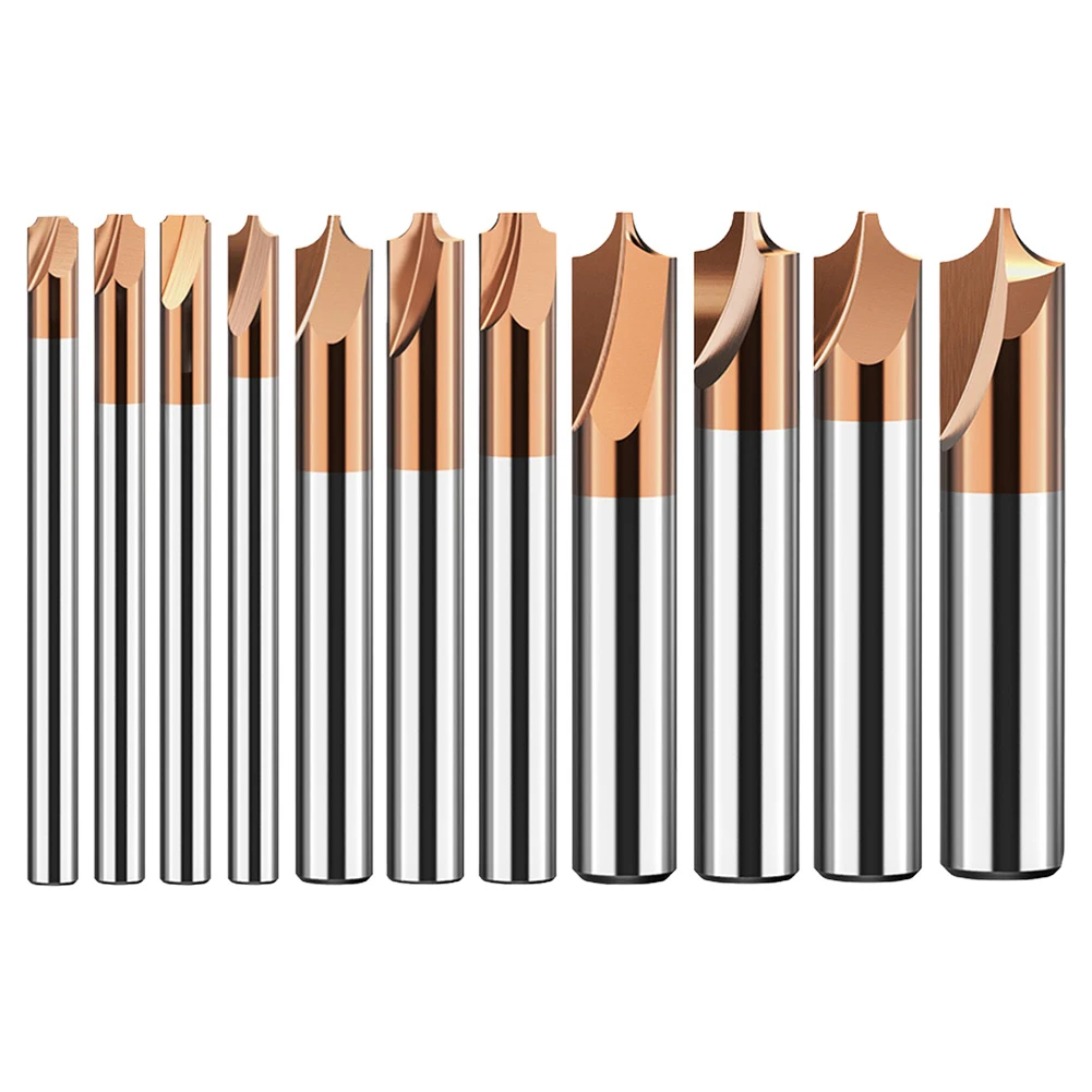 1pc 2T Corner Rounding End Milling Cutter R0.5-R6.0 TiCN Coated Carbide Router Bit For CNC Machine Milling Tools Metal Cutter