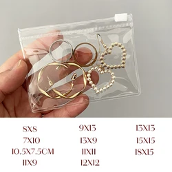 10/20 PCS Zipper Bag Jewelry Plastic PVC Transparent Bracelet Necklace Earrings Storage Gift Bag For Small Business Packaging