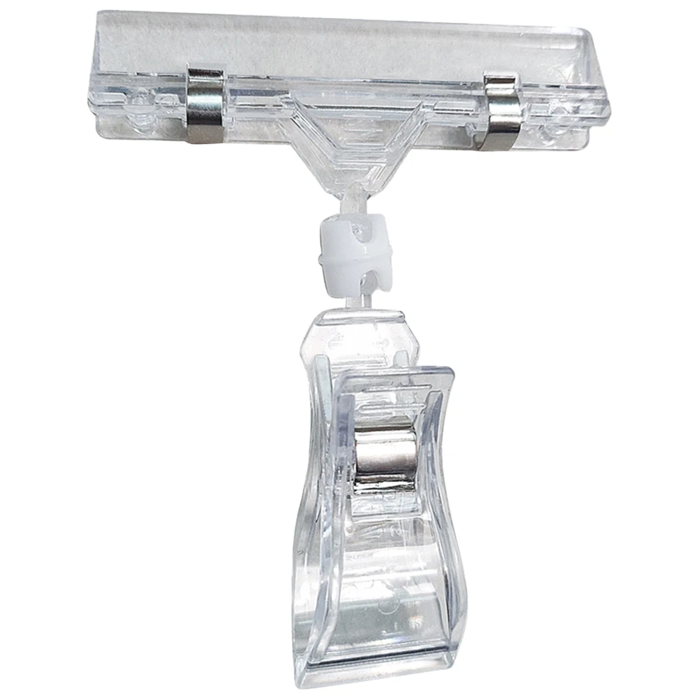 

25 шт. пластиковый зажим для держателя вывески, прозрачный поворотный зажим для ценников, вращающийся зажим для вывески товаров для розничной торговли, корзины или карты