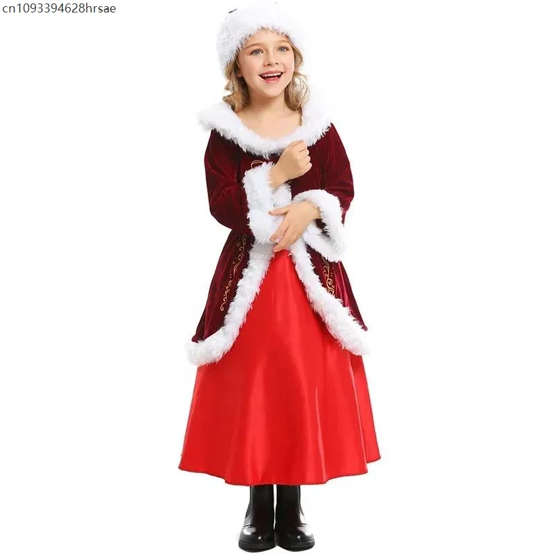Christmas Parent-child Costume Family Christmas Costume Santa Claus Xmas New Year Party Cosplay Womens Mrs. Claus Costume