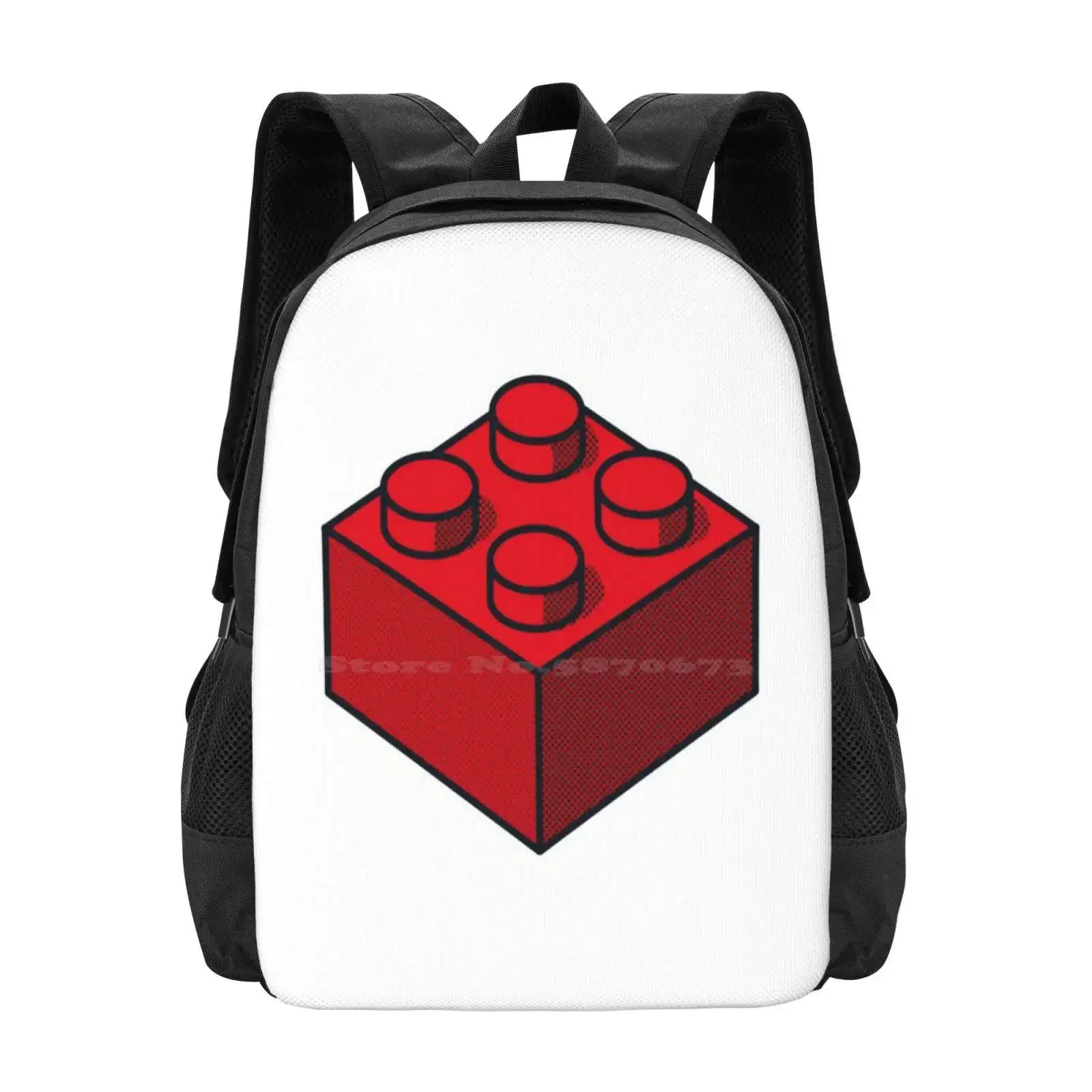 

Brick Red Teen College Student Backpack Pattern Design Bags Fraet Brick Red Graphic