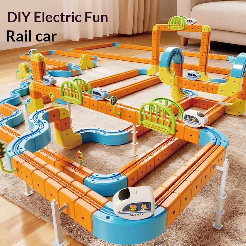 New 3-track rail car anti gravity magnetic building block rail car magical and versatile puzzle assembly toy birthday gift