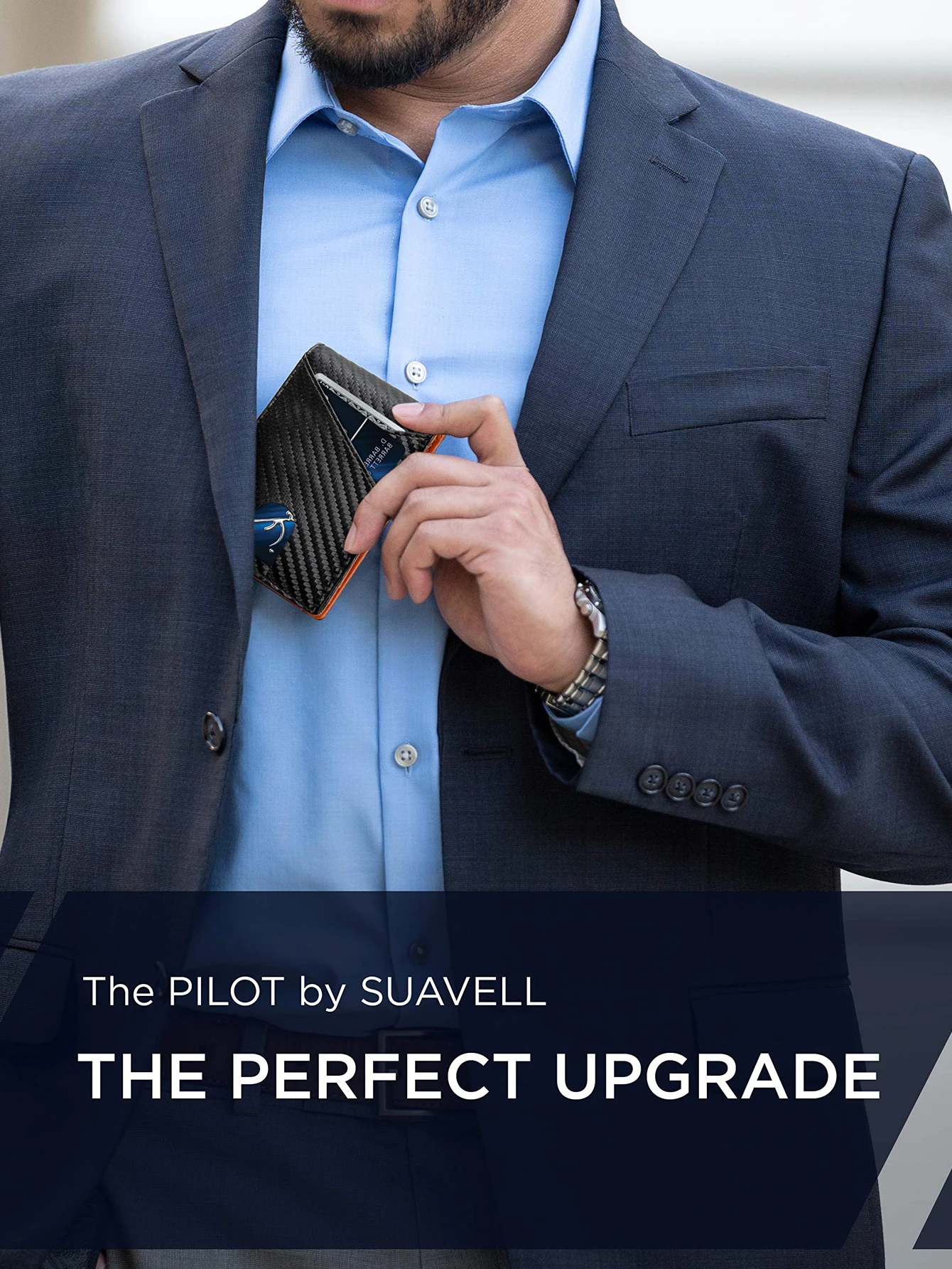 RFID Carbon Fiber Ultra-thin Trifold Wallet Simple Front Pocket Design Wallet Multi-function Portable 8 Card Slots Men's Wallet image 4