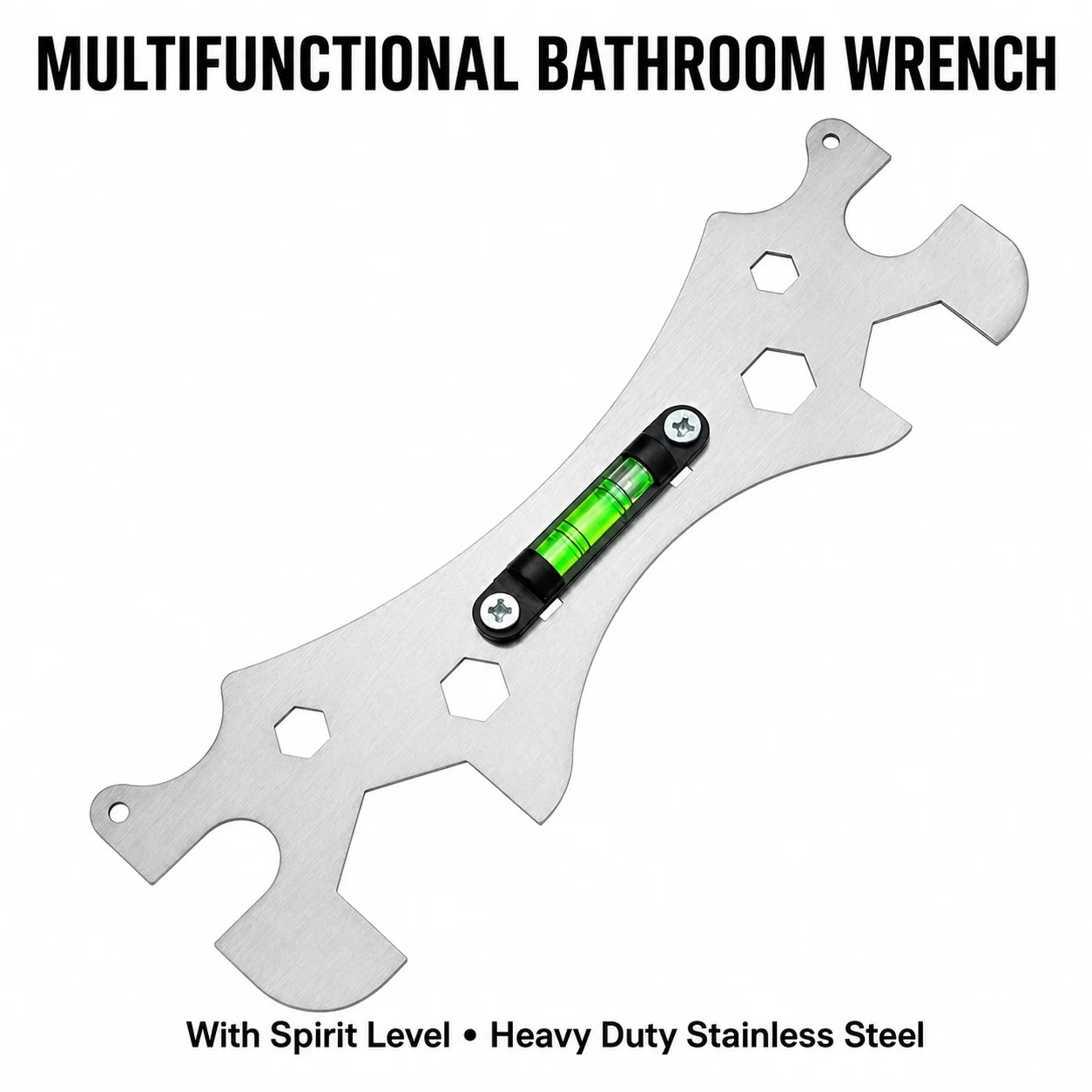Multifunctional Bathroom Wrench Stainless Steel Shower Faucet Installation Tool 150mm Mixing Valve Leveler Plumbing Spanner