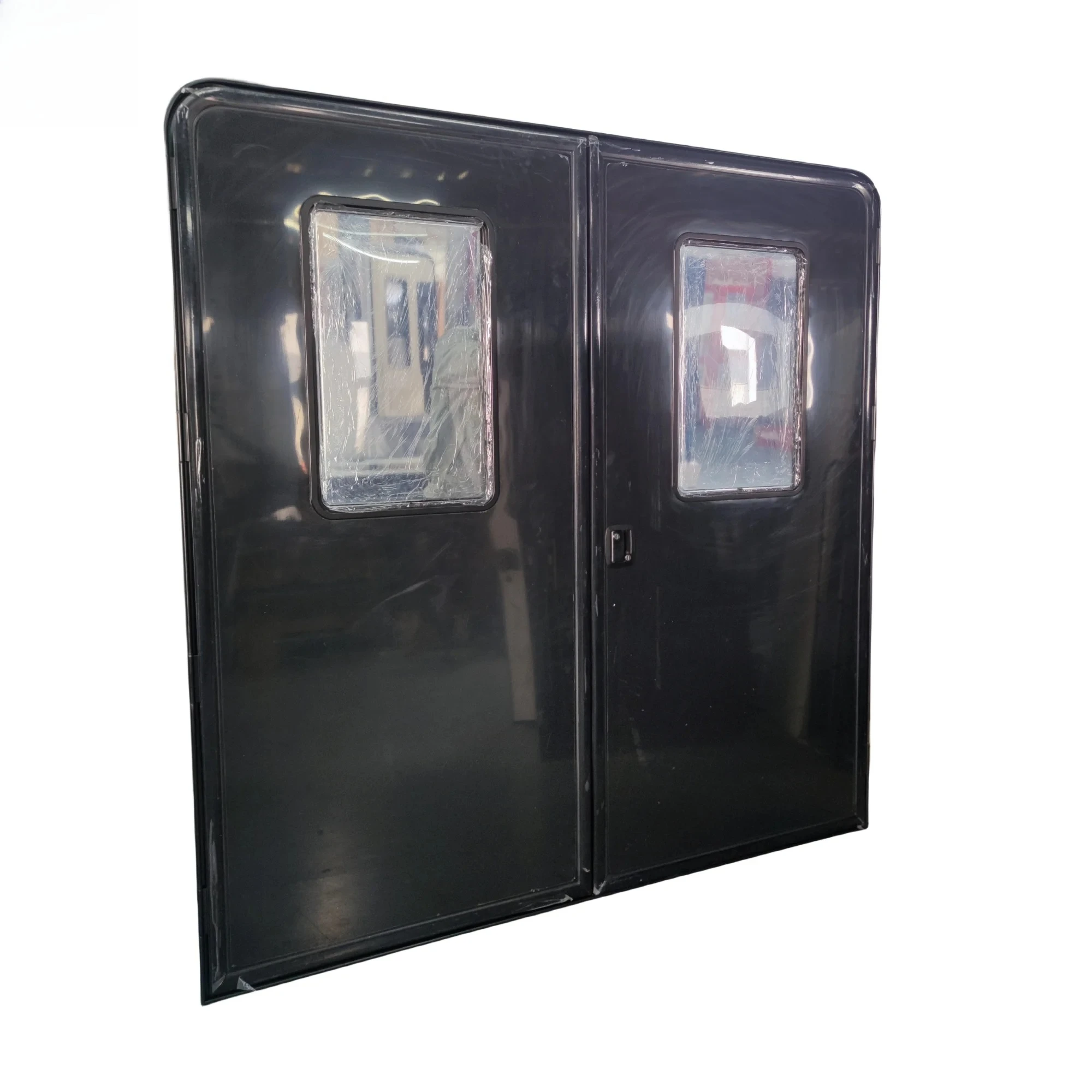 Factory Supply 1200*1800mm Black Color Double Entrance Door With Mechanical Lock Special Vehicles Ambulance RVs Custom Sizes