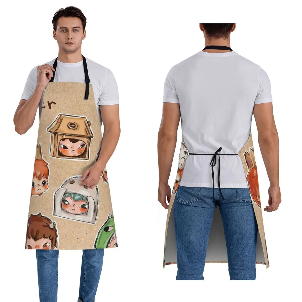 

Hirono Seeing Aprons Chef Cooking Cuisine Tablier Sleeveless Bib Kitchen Cleaning Pinafore for Women Men Gardening