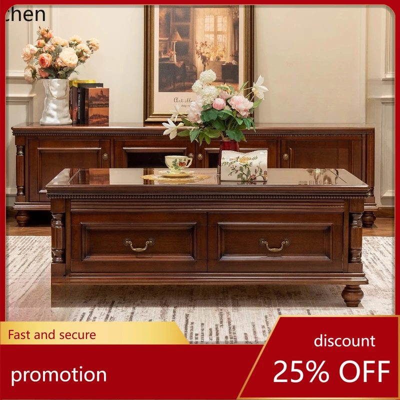 HXL Coffee Table Living Room Storage with Drawers Four Drawers Rectangular Coffee Table TV Cabinet
