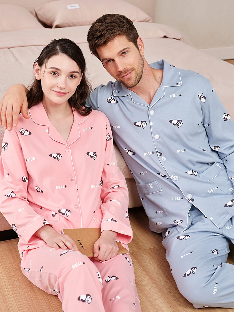 pyjama-long-en-coton-sve-pour-couple-ensemble-cardigan-tricote-vetements-de-maison-col-pouvant-etre-porte-a-l'exterieur-automne-hiver-ne