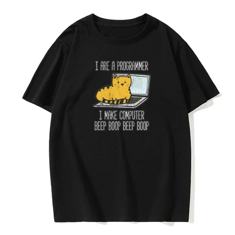 I Are Programmer I Make Computer Beep Boop Beep Boop Male T-Shirt Fashion Print T Shirt Oversize T-Shirts Summer Cotton Clothes