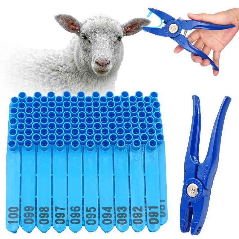 Tarjetas de etiqueta de oreja de animales de ganado, alicates, etiquetas de oreja de perro, conejo, oveja, Material de nailon, etiqueta de oreja
