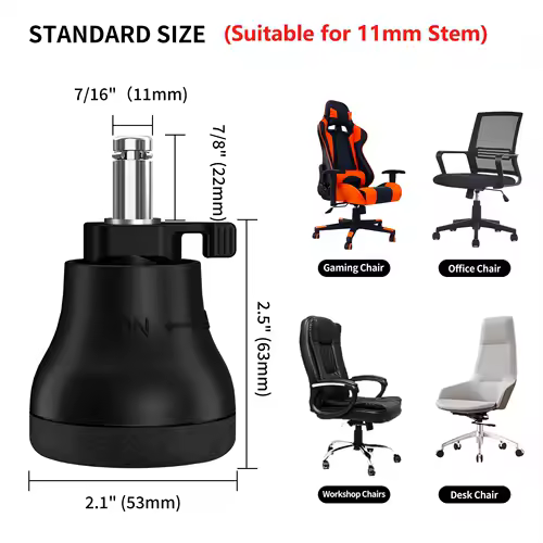 5PCS Office Chair Caster Swivel Wheels to Fixed Stationary Castors Replacement Bell Glides Furniture Chair Feet Wheel Stopper - Image 3