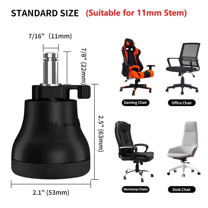 5PCS Office Chair Caster Swivel Wheels to Fixed Stationary Castors Replacement Bell Glides Furniture Chair Feet Wheel Stopper - Image 3