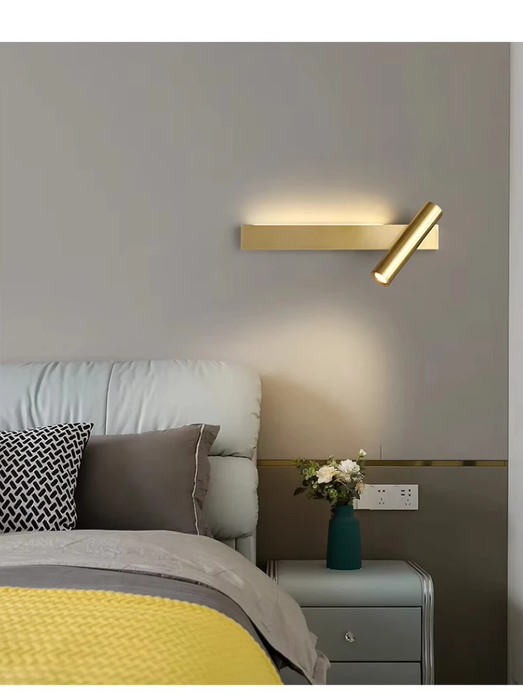 مصباح جداري نحاسي كامل لغرفة المعيشة وخلفية التلفاز وشبكة جدارية لغرفة النوم وممر الدرج