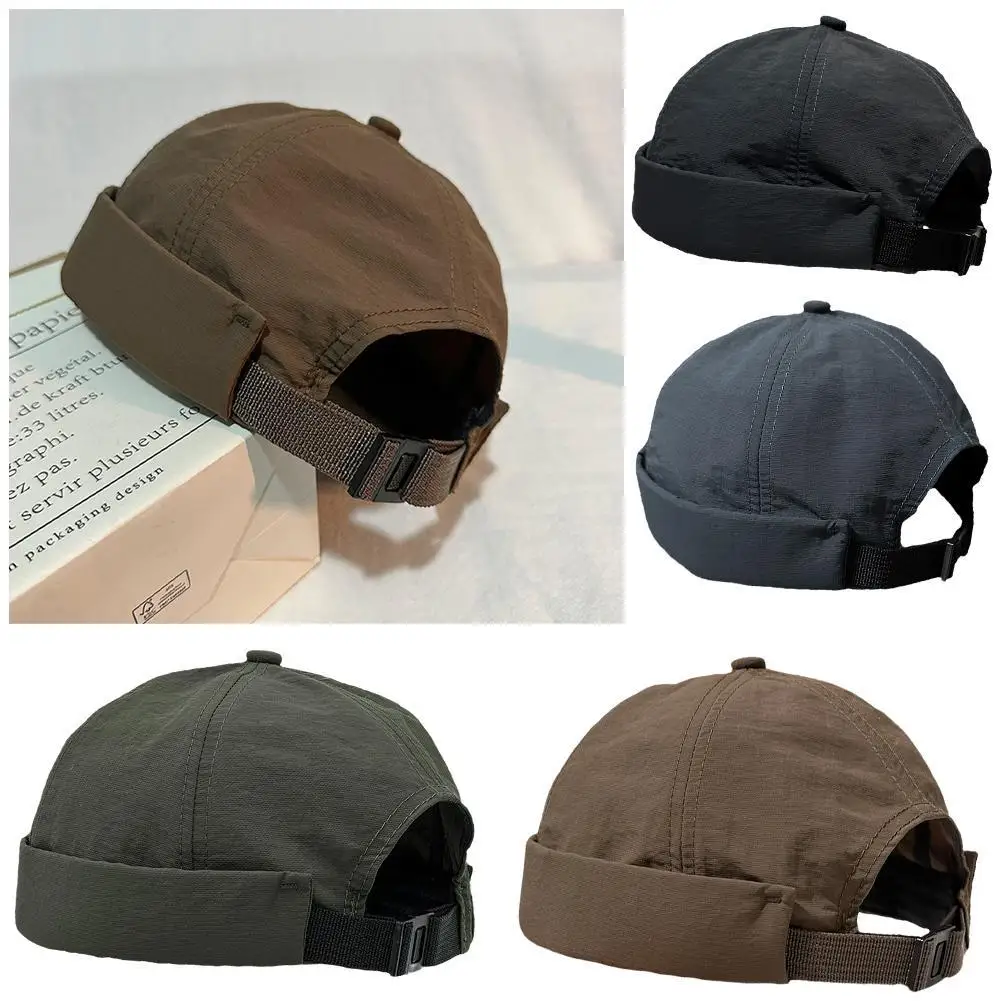 

Quick Dry Brimless Hat Lightweight Daily Beanie Mesh Beanie Docker Cap Sailor Rolled Cuff Harbour Hat Casual Skullcap