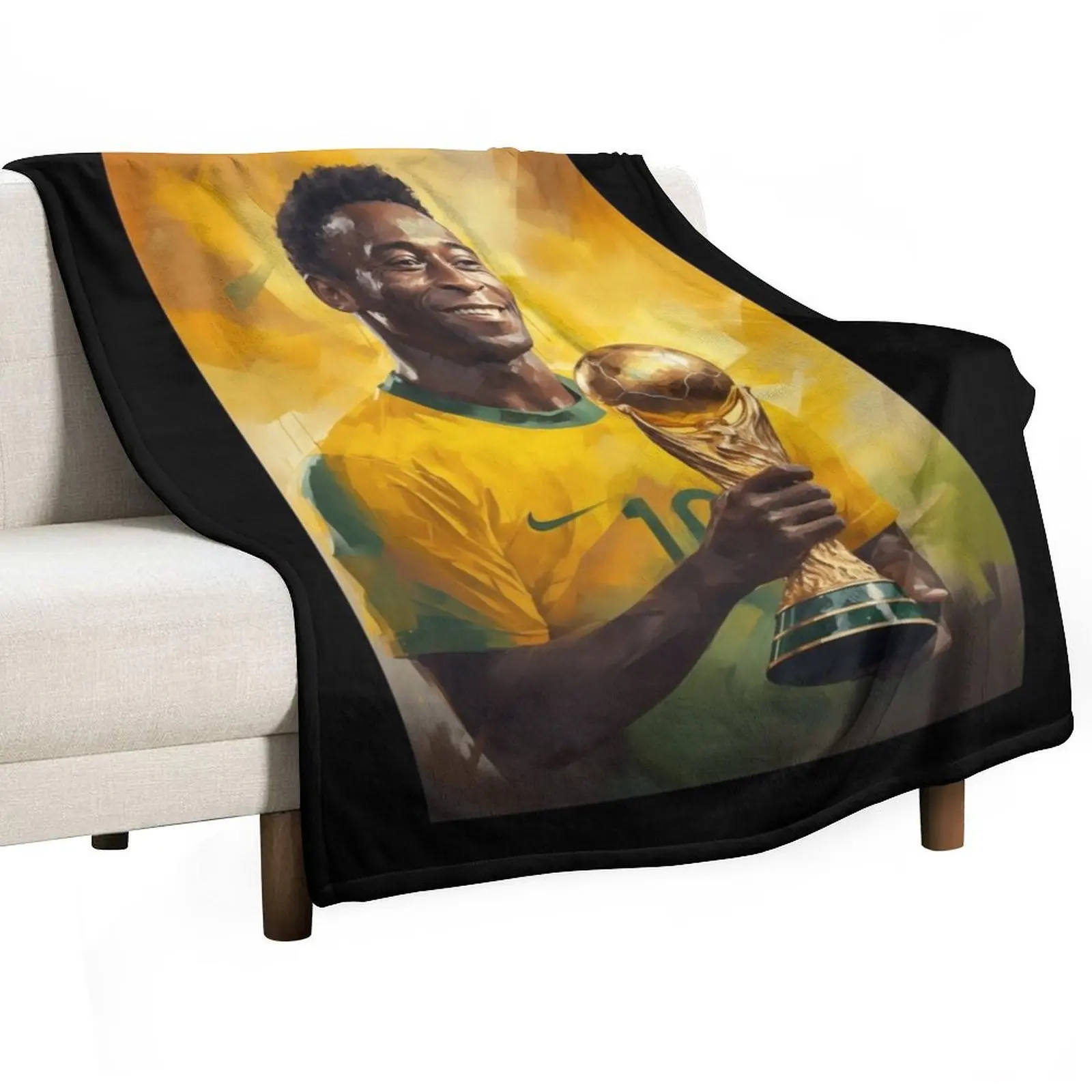 Pele World Cup Trophy Throw Blanket Decorative Beds Kid'S Blankets