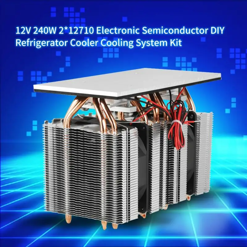 240W 2x12710 Electronic Semiconductor Refrigeration 12V Diy Refrigerator Cooler Cooling System Kit Diy Refrigerator Cooler