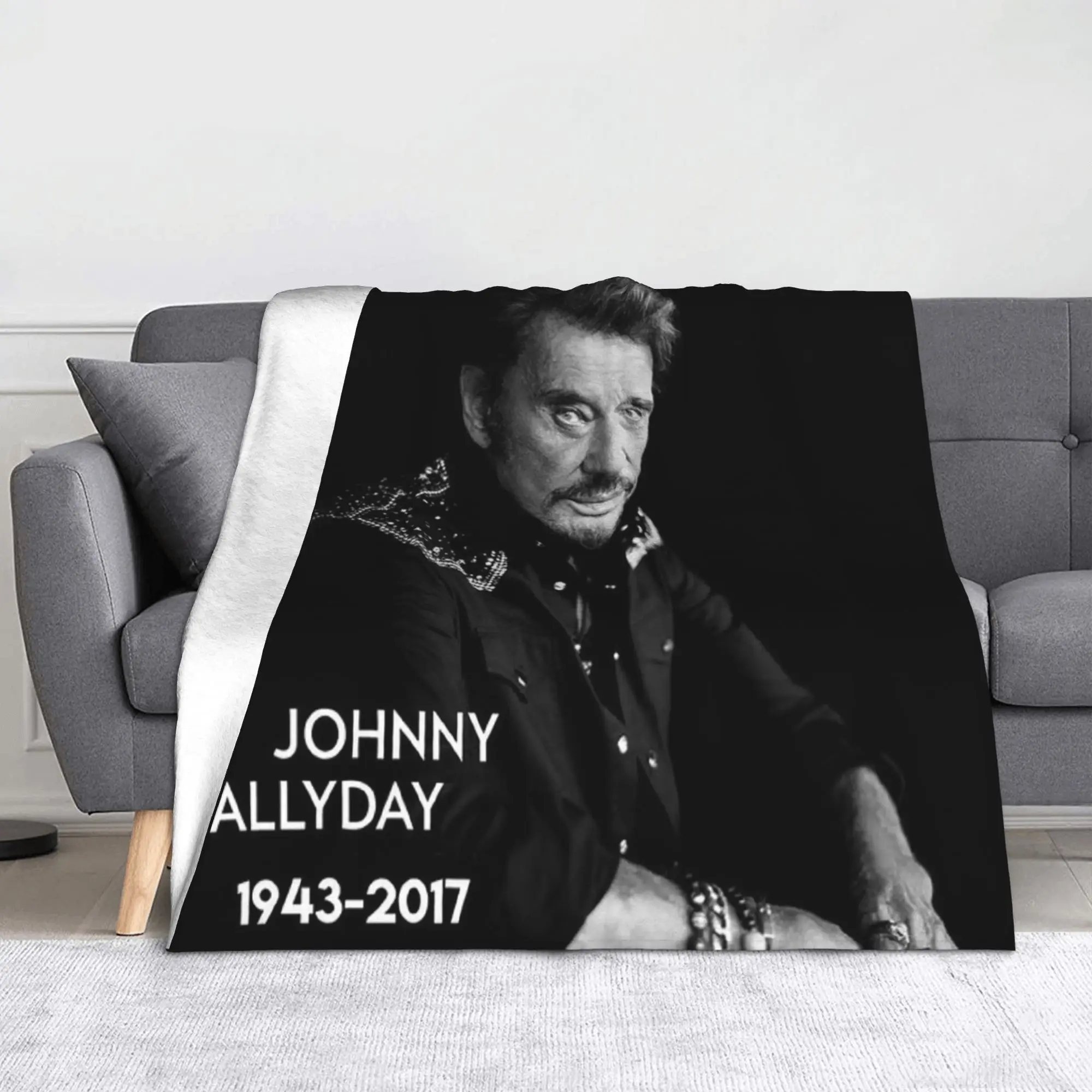 Johnny Hallyday Blanket Fashionable Flannel Funny Warm Throw Blankets for Home All Season