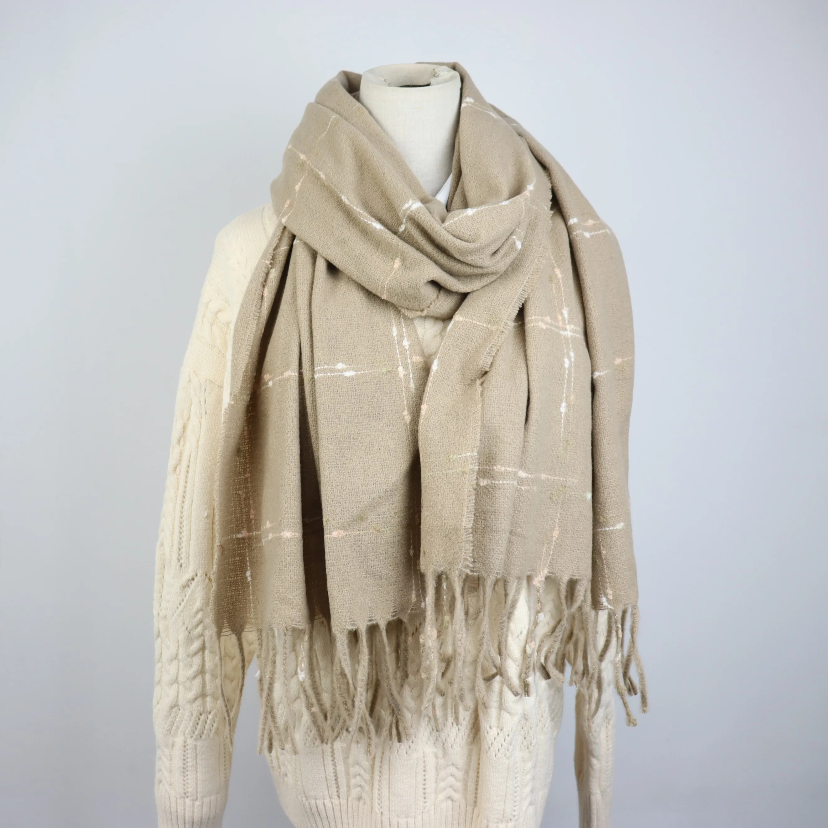 Japanese Checkered Winter Warm Male and Female Couples Fashion Version Neutral Shawl Scarf