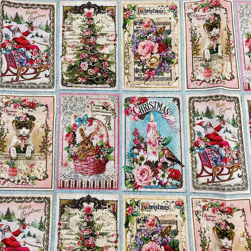 Rose Cotton Fabric Vintage Floral Flower Patchwork for Handmade Sewing Dresses Clothes per Half Meter