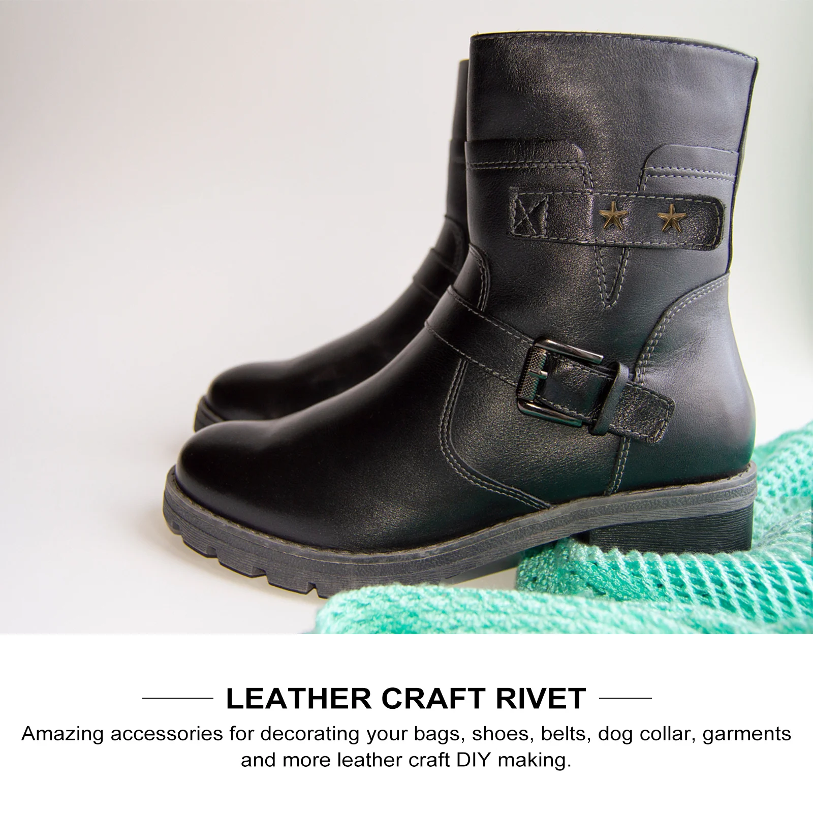 

100Pcs Five-Pointed Star Rivets Alloy Rivets All-Match Luxurious Color for Unique Designs on Clothes Bags Metal Nailheads