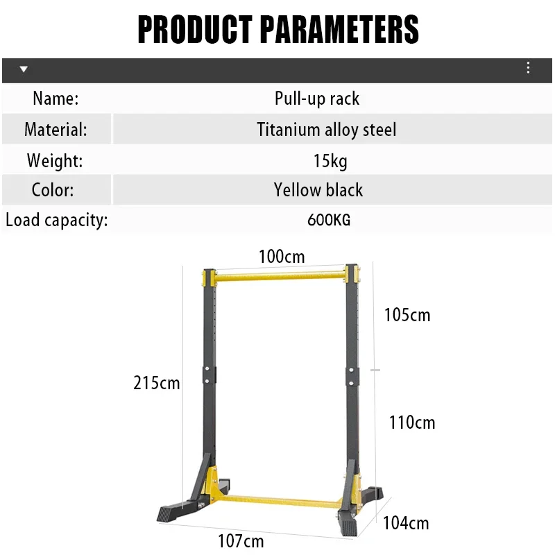 Pull Up Bar station Adjustable Horizontal Bar Multifunction Chin Up Power Tower Fitness Equipment for Home Gym Support To 600kg