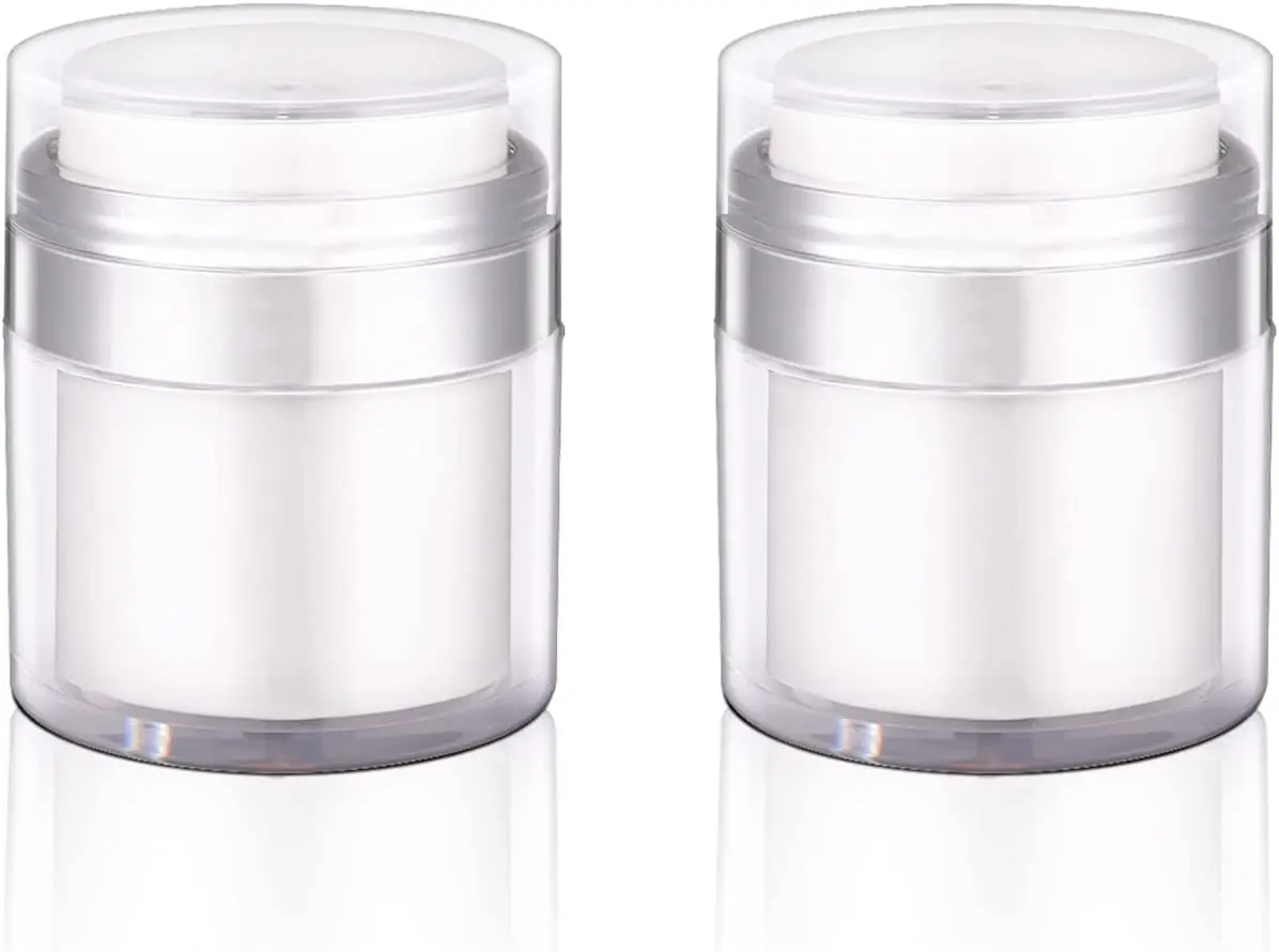 Reusable 0.5oz /1oz /1.7oz Empty Refillable Cosmetic Air Pump Jars Bottles Airless Lotion Cream Dispenser jar 15ml 30ml 50ml