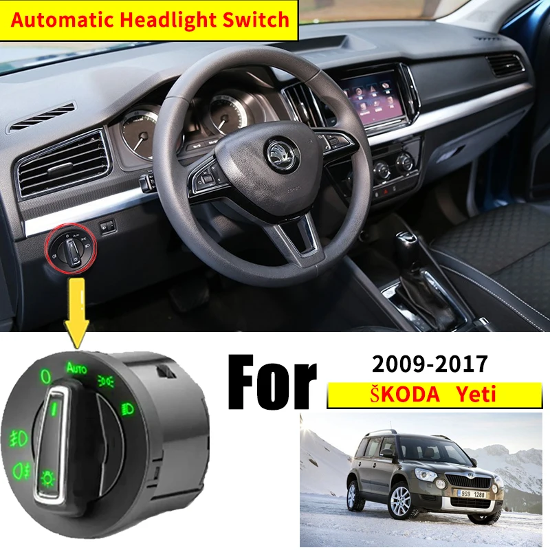 Headlight Automatic Switch For Skoda Yeti 5L 2009 2010 2011 2012 2013 2014 2015 2016 2017 Car Accessories Auto Upgrade Tuning