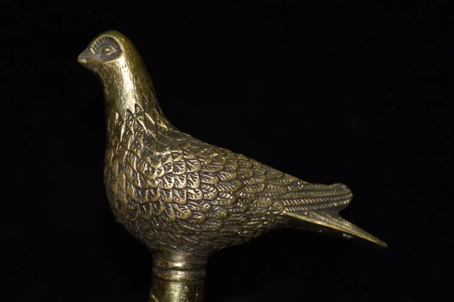 Pure copper bird head cane head