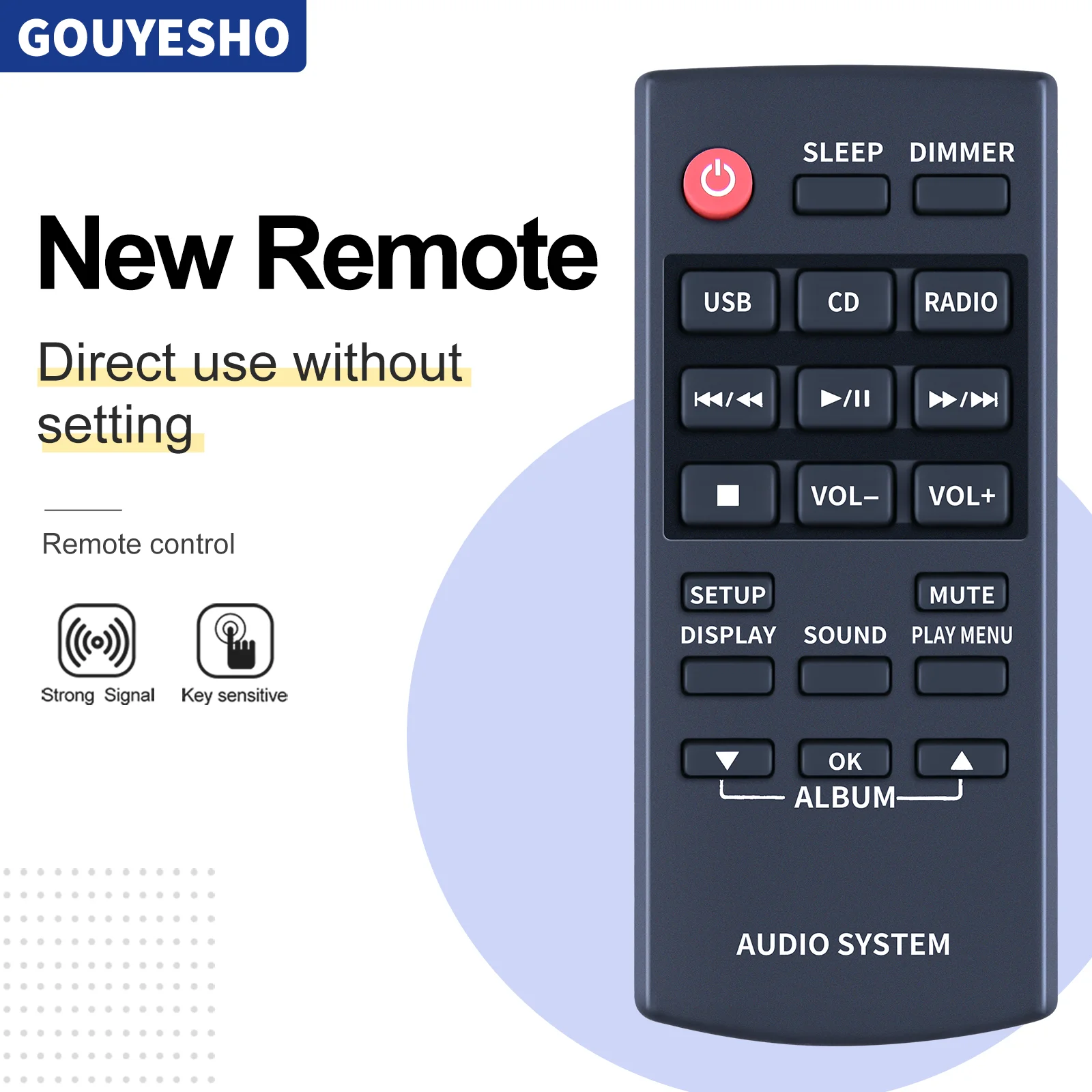 New N2QAYC000060 Remote Control For Panasonic Audio System SA-HC17EB-K SCHC17