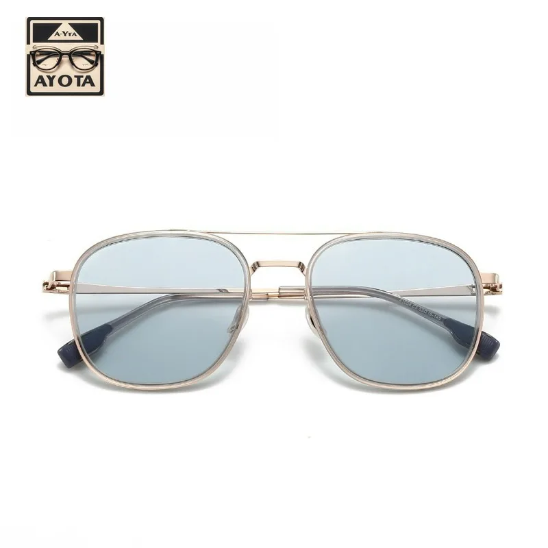 

New Fashion Pure Titanium Double-beam Sunglasses Men's Designer Brand Outdoor Uv400 Driving and Traveling Women's Sunglasses
