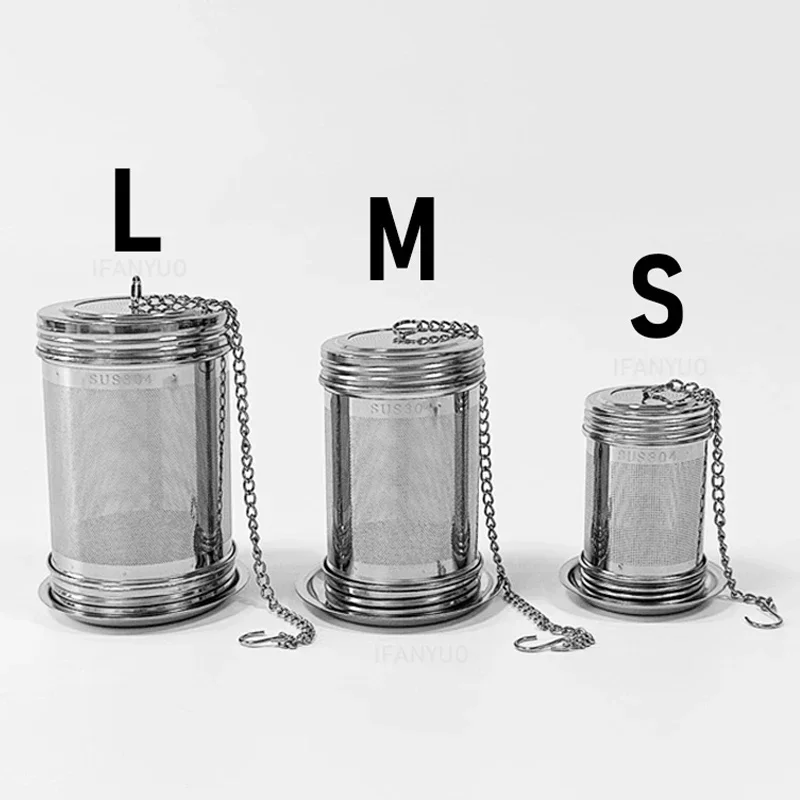 Fine Mesh Filter Tea Infuser Cylindrical Spice Strainer Seasoning Mesh Herbal Stainless Steel Teakettle Locking Filter Reusable